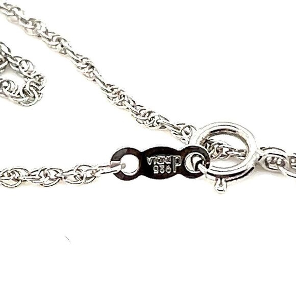 925 Sterling Silver Blue/White Diamonds Necklace - Picture 7 of 9